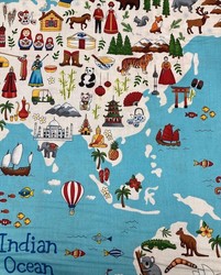 Mappemonde en panneau mural molletonn