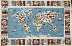 Mappemonde en panneau mural molletonn