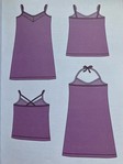 Top caraco en jersey de coton avec dentelle incruste