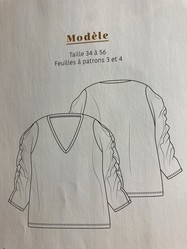 T-Shirt "Tessa" en jersey  manches plisses